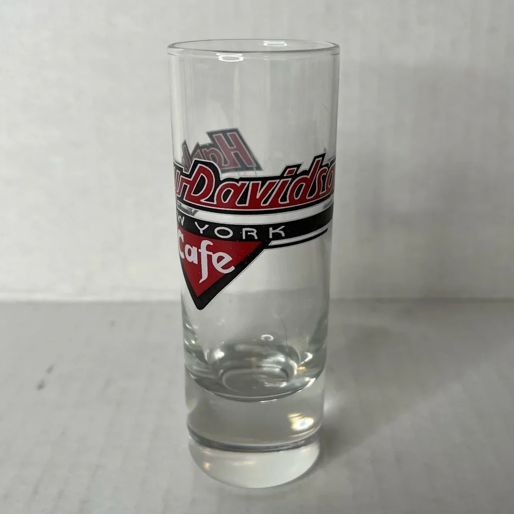 Harley Davidson Cafe New York‎ Tall Shot Glass Motorcycles 4” H